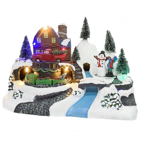 243010 Carrousel de Noël Camion Lumières Sons Mouvement 24x16x17 cm