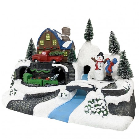 243010 Carrousel de Noël Camion Lumières Sons Mouvement 24x16x17 cm