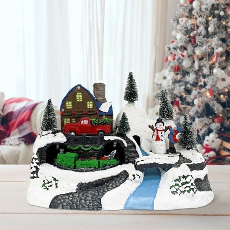 243010 Carrousel de Noël Camion Lumières Sons Mouvement 24x16x17 cm