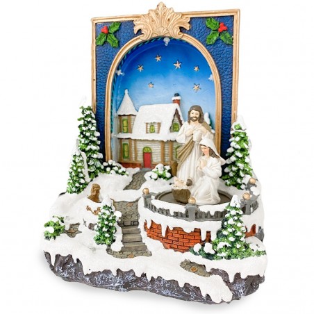 361020 Livre Bethlehem Village de Noël Lumières Sons et Mouvements 19x15x21 cm