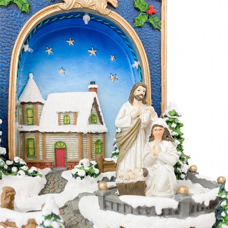 361020 Livre Bethlehem Village de Noël Lumières Sons et Mouvements 19x15x21 cm