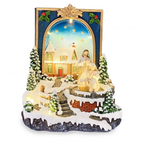 361020 Livre Bethlehem Village de Noël Lumières Sons et Mouvements 19x15x21 cm