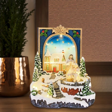 361020 Livre Bethlehem Village de Noël Lumières Sons et Mouvements 19x15x21 cm
