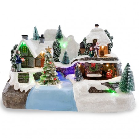 361032 Manège de Noël - décor de Noël enneigé, lumières, sons et mouvements