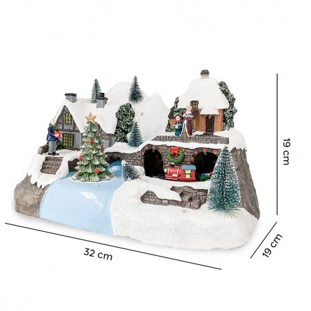 361032 Manège de Noël - décor de Noël enneigé, lumières, sons et mouvements