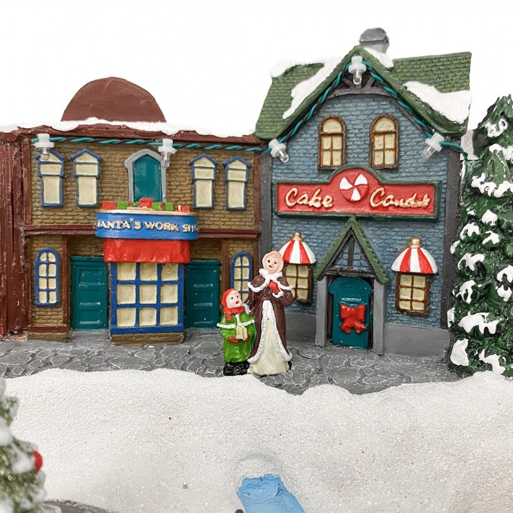 361039 Carousel Christmas Village Snow, Lights,...