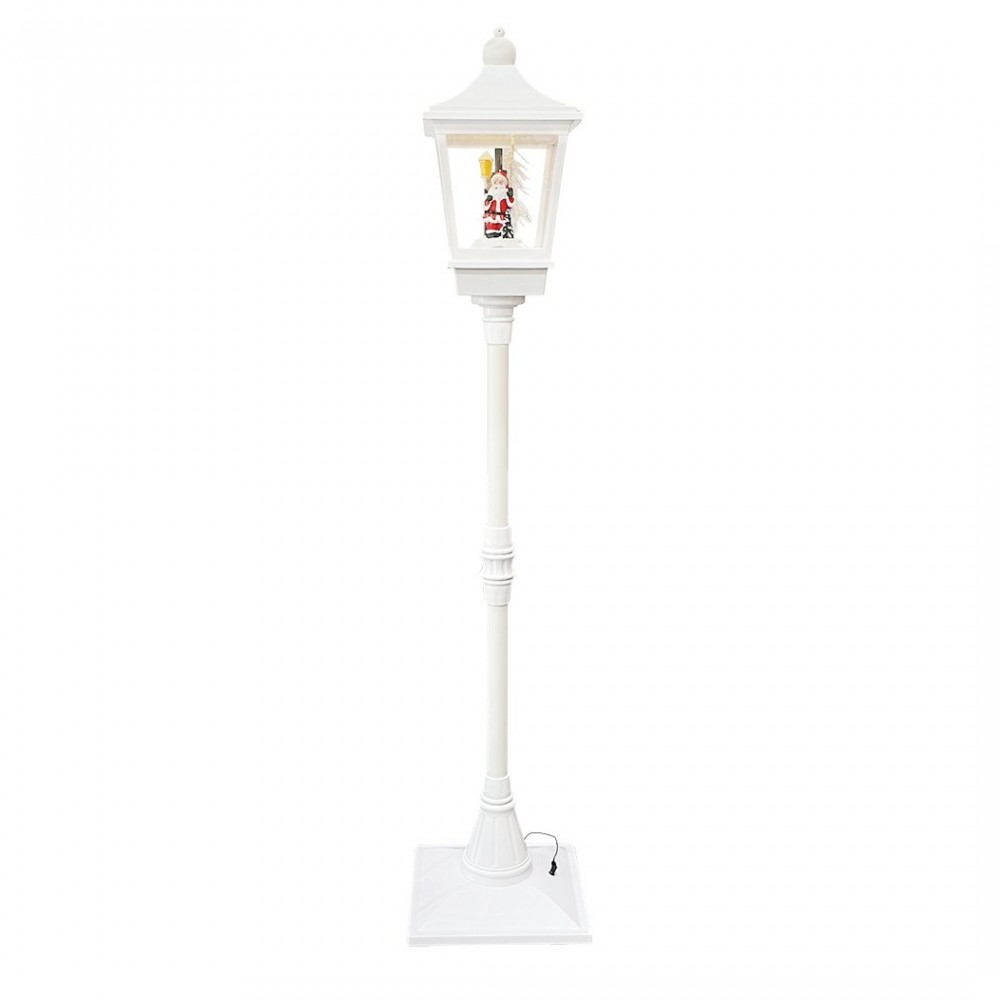 364002 Lampadaire de Noël blanc H180 Cm Décoration avec musique et mini lumières