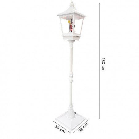 364002 Lampadaire de Noël blanc H180 Cm Décoration avec musique et mini lumières