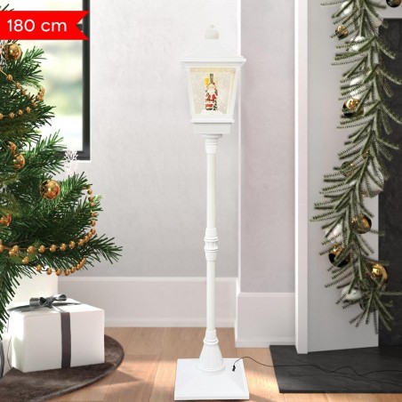 364002 Lampadaire de Noël blanc H180 Cm Décoration avec musique et mini lumières