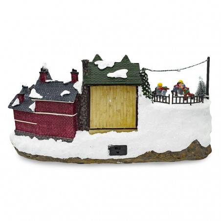 361015 Carrousel de Noël enneigé Lumières, sons et mouvements 37x16x18 CM