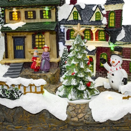 361015 Carrousel de Noël enneigé Lumières, sons et mouvements 37x16x18 CM