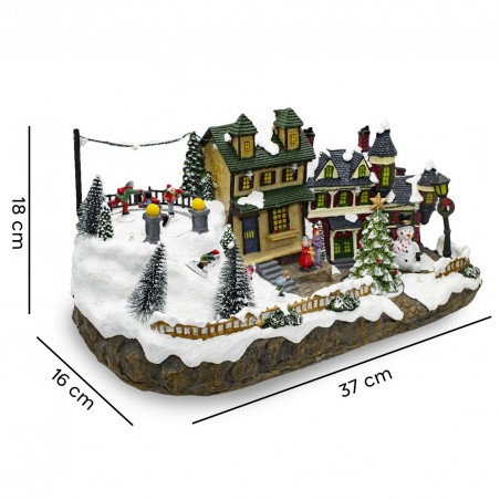 361015 Carrousel de Noël enneigé Lumières, sons et mouvements 37x16x18 CM