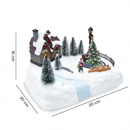 361041 Carrousel paysage de Noël Lumières de Noël Sons et mouvements 20x20x16 cm