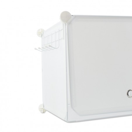 Armoire de rangement à étagères modulaires en PVC blanc