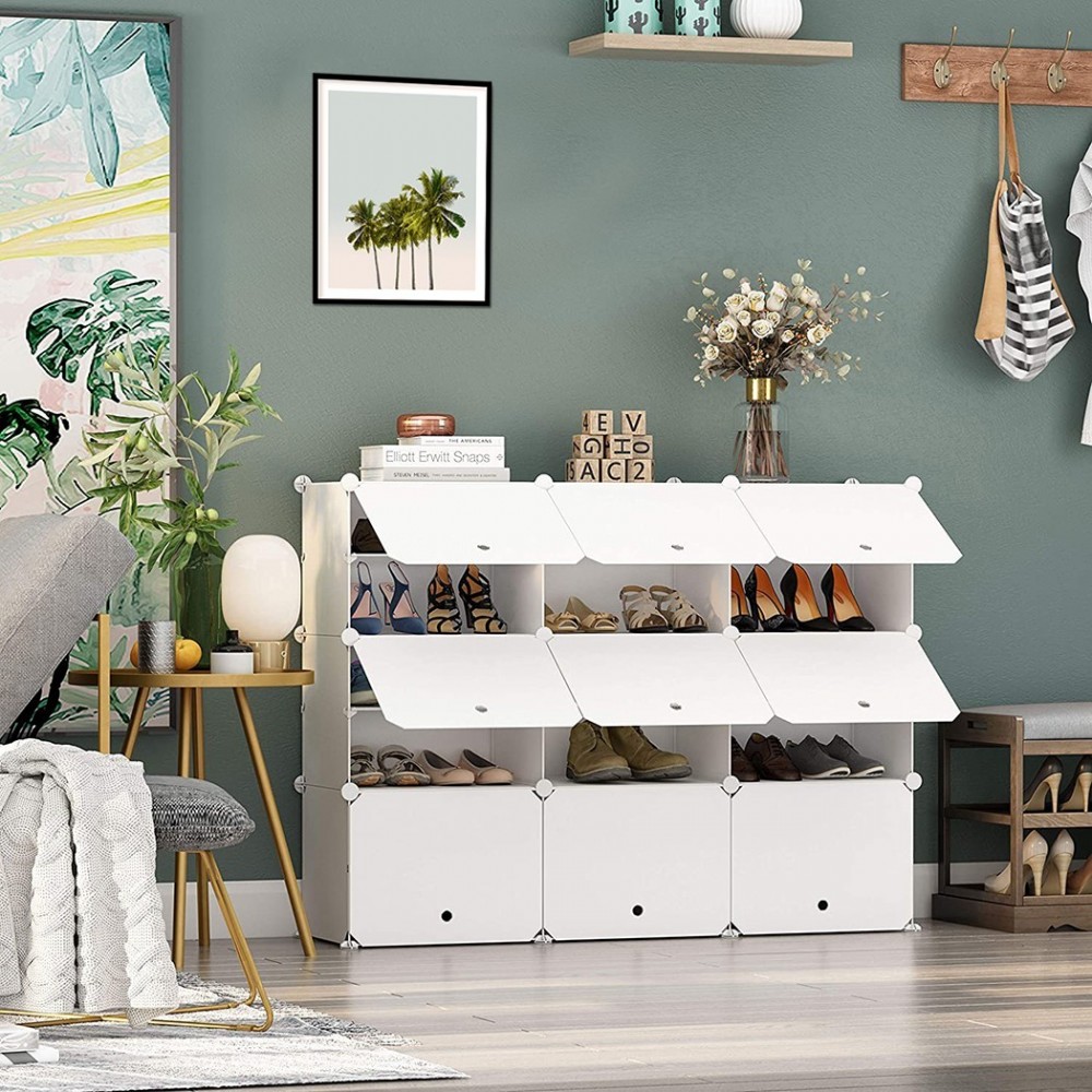 Armoire de rangement à étagères modulaires en...