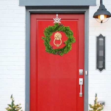 245008 Couronne de porte ronde avec baies et pommes de pin décorations de Noël