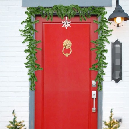 245009 Couronne de Noël branches d'arbre avec baies et pommes de pin 280 cm long