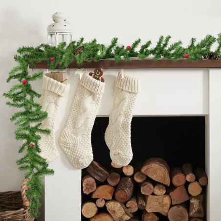 245009 Couronne de Noël branches d'arbre avec baies et pommes de pin 280 cm long