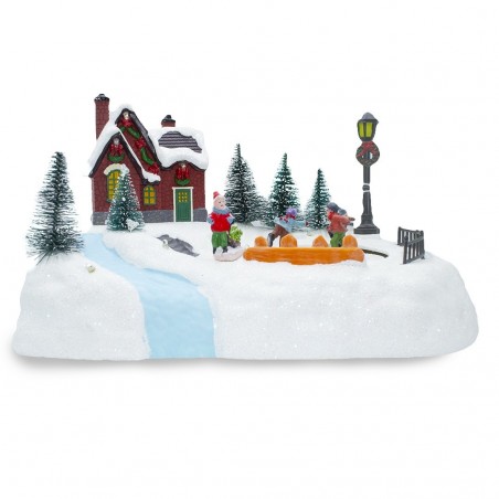361040 Carrousel de Noël patinoire avec lumières, sons et mouvements 20x20x16 cm
