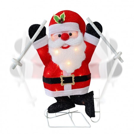 401004 Père Noël dans Décoration de Noël avec lumière et mouvement 57x15x65cm