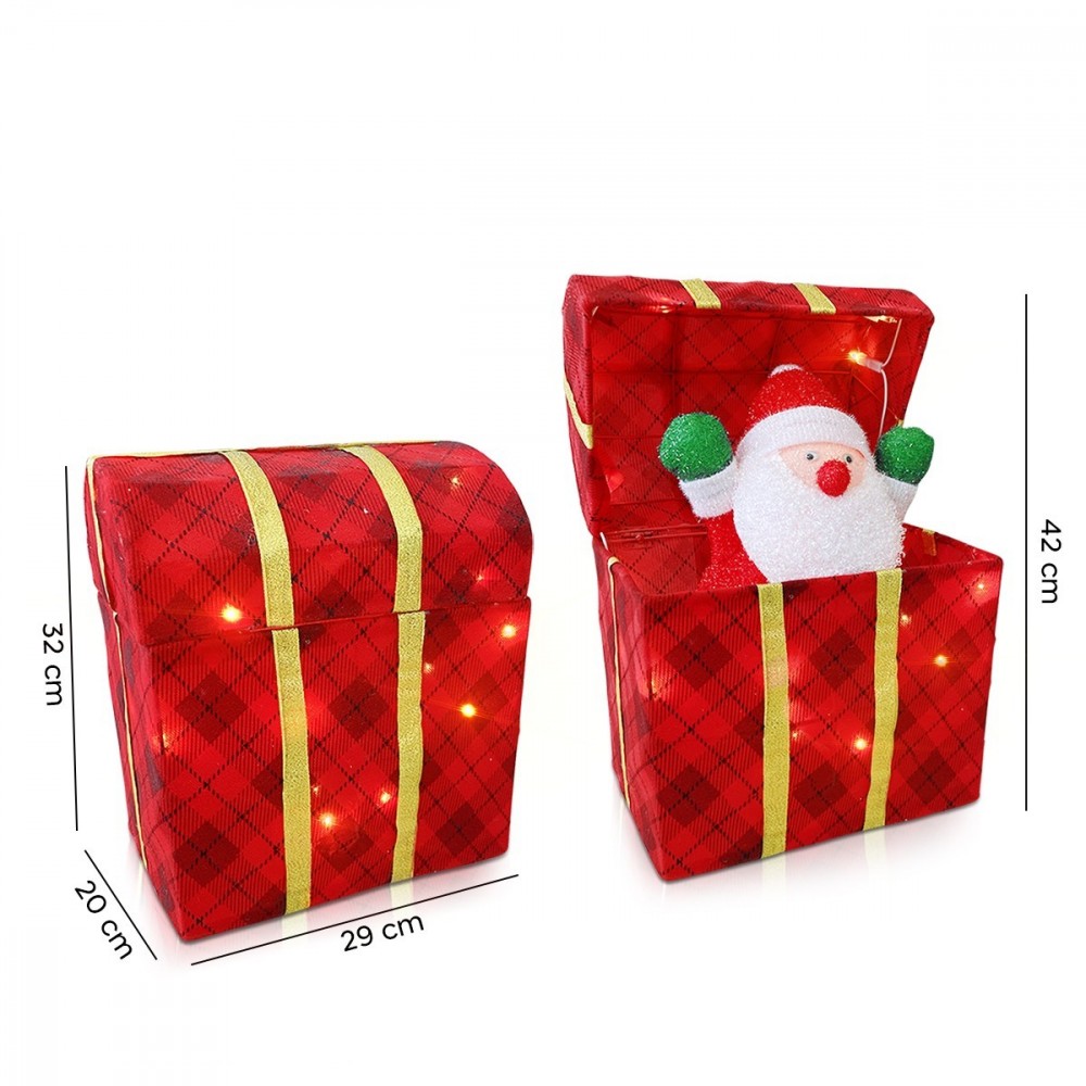 401003 Père Noël Boîte cadeaux décoration avec...