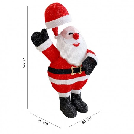 401006 Père Noël avec lumières LED et mouvement Décoration de Noël 30X20X77cm