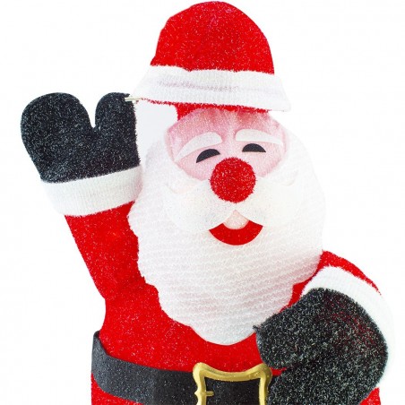 401006 Père Noël avec lumières LED et mouvement Décoration de Noël 30X20X77cm