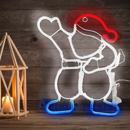 Père Noël Neon Wall Santas 40x47cm Cool Light pour décoration de Noël