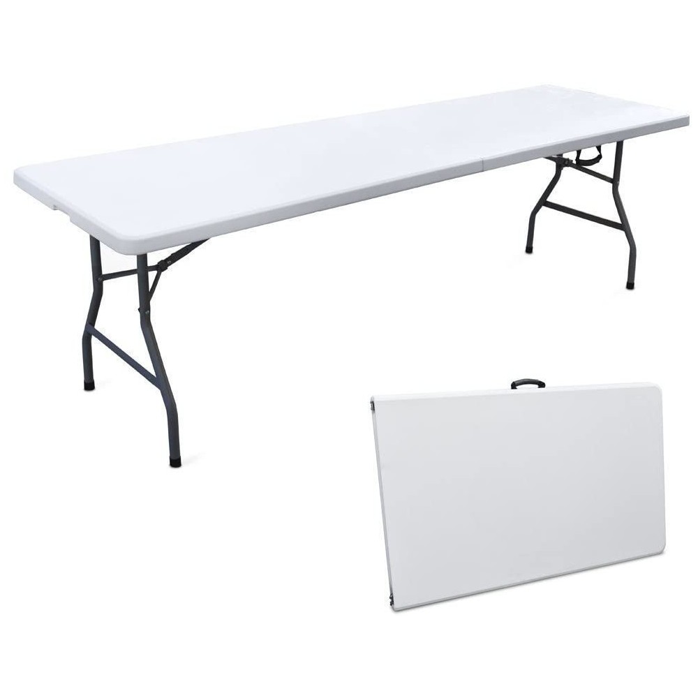 Table de jardin pliable SILVERA XL transportable dans une mallette 244X76X74 cm