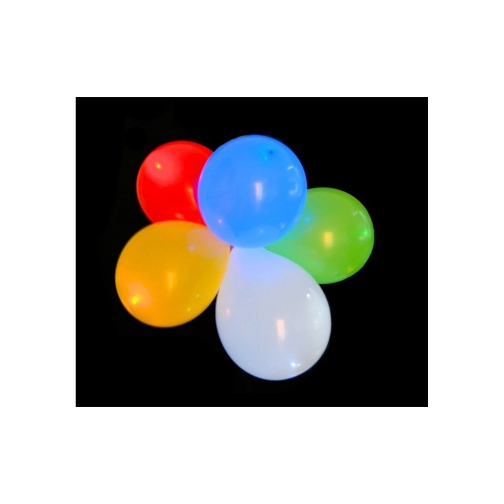 Pack 5 PCS ballons à led couleurs assorties pour des événements - illuminent vos soirées 