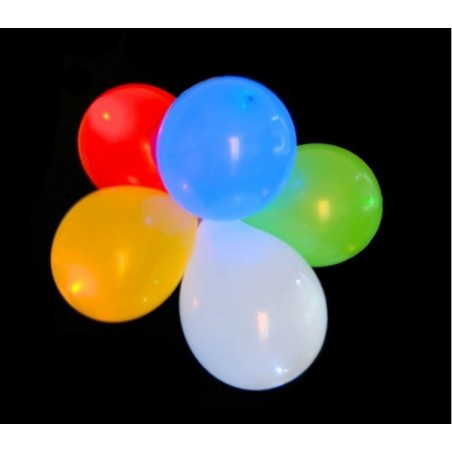 Pack 5 PCS ballons à led couleurs assorties pour des événements - illuminent vos soirées 
