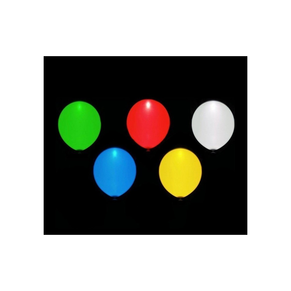 Pack 5 PCS ballons à led couleurs assorties pour des événements - illuminent vos soirées 