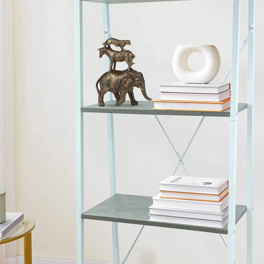 Bibliothèque industrielle étagères métal 4...