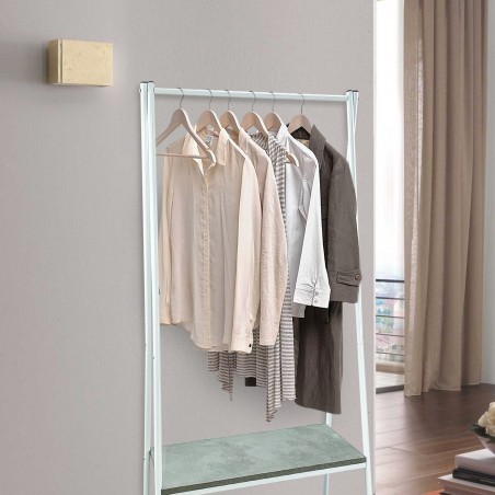 Porte-manteaux en métal avec 2 étagères pour les entrées de la maison