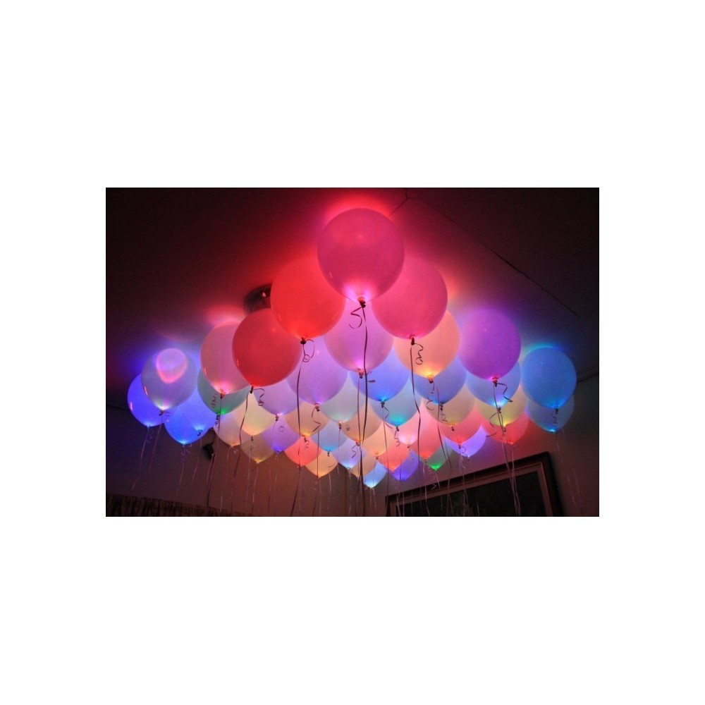 Pack 5 PCS ballons à led couleurs assorties pour des événements - illuminent vos soirées 