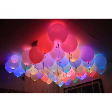 Pack 5 PCS ballons à led couleurs assorties pour des événements - illuminent vos soirées 
