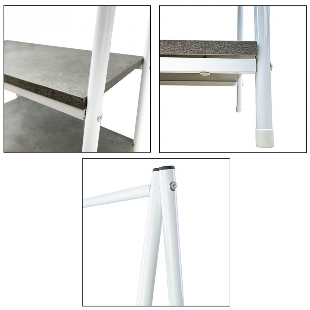 Porte-manteaux en métal avec 2 étagères pour...