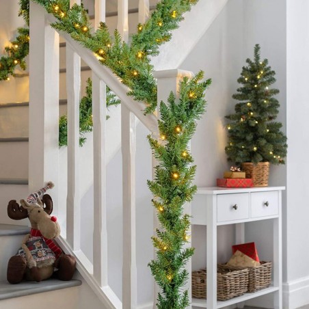 434969 Couronne de Noël 3mt Branche d'arbre 200 pointes chaudes Lumières à piles