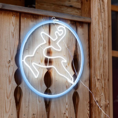 Applique lumineuse renne néon 60x60cm lumière froide 480 LED décorations de Noël