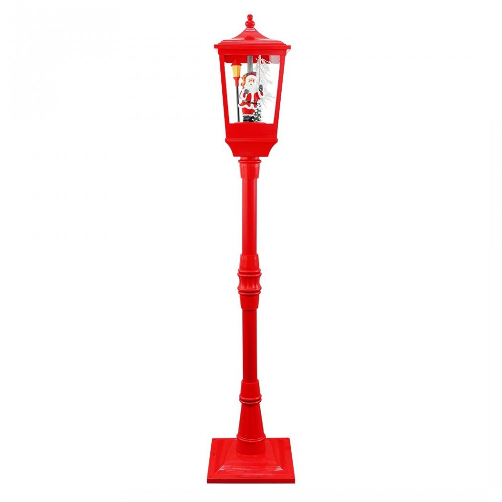 364001 Lanterne de Noël rouge H180 Cm Décoration avec musique et mini lumières
