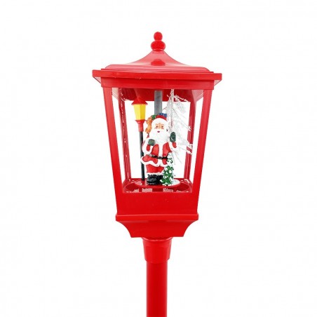 364001 Lanterne de Noël rouge H180 Cm Décoration avec musique et mini lumières