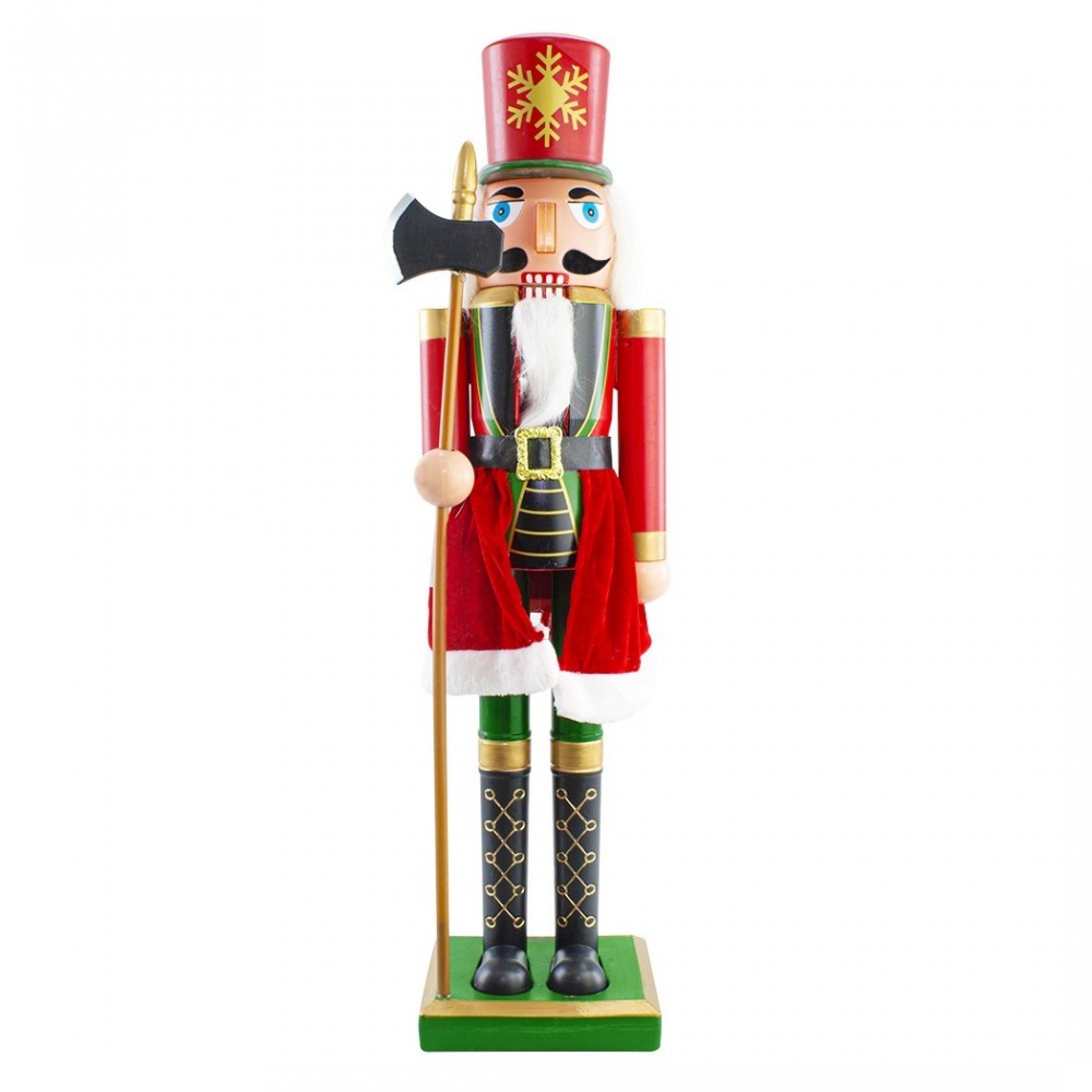 392049 Casse-Noisette Soldat pour décoration Noël 80H Rouge et vert avec hache