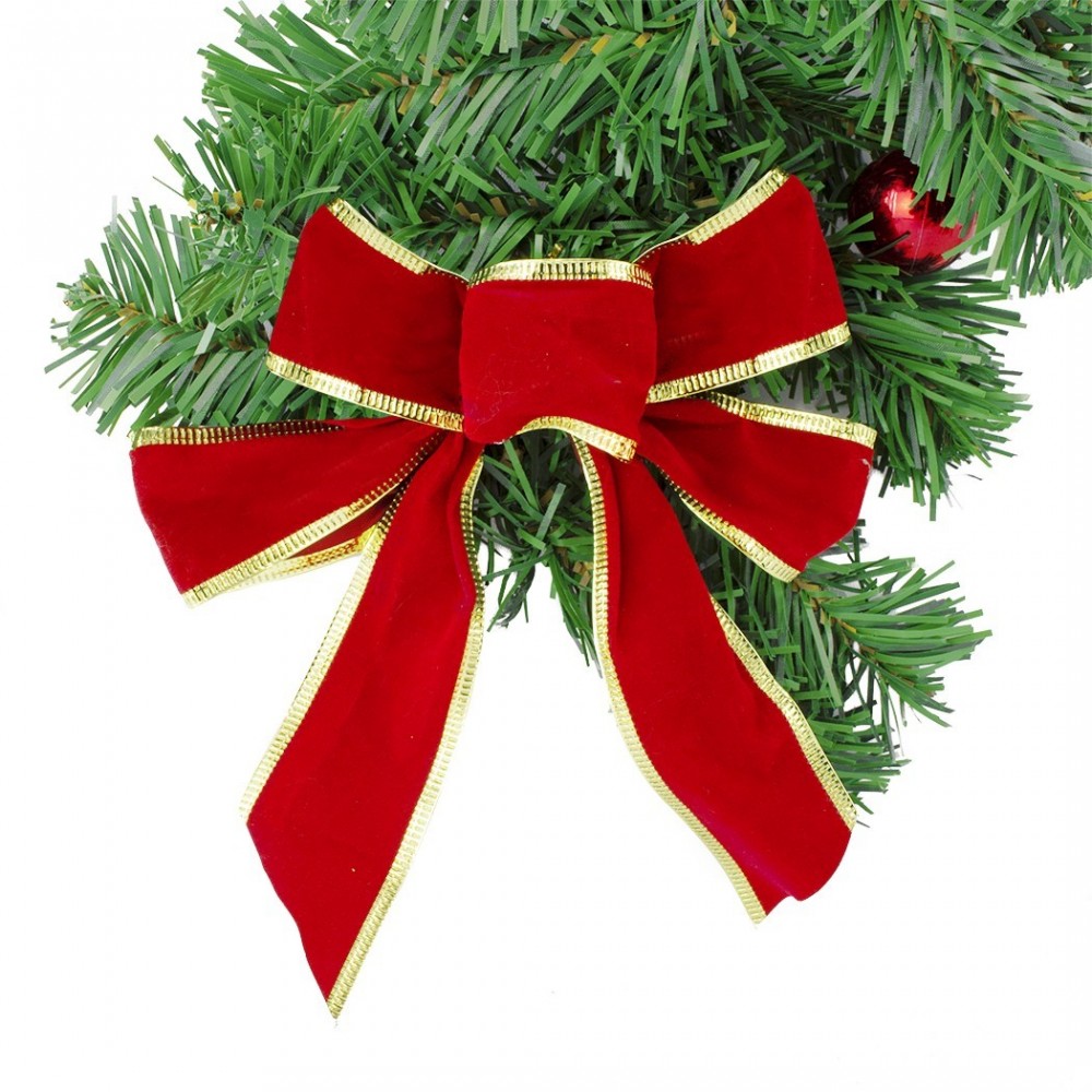 326608 Couronne de Noël pour porte avec nœuds...