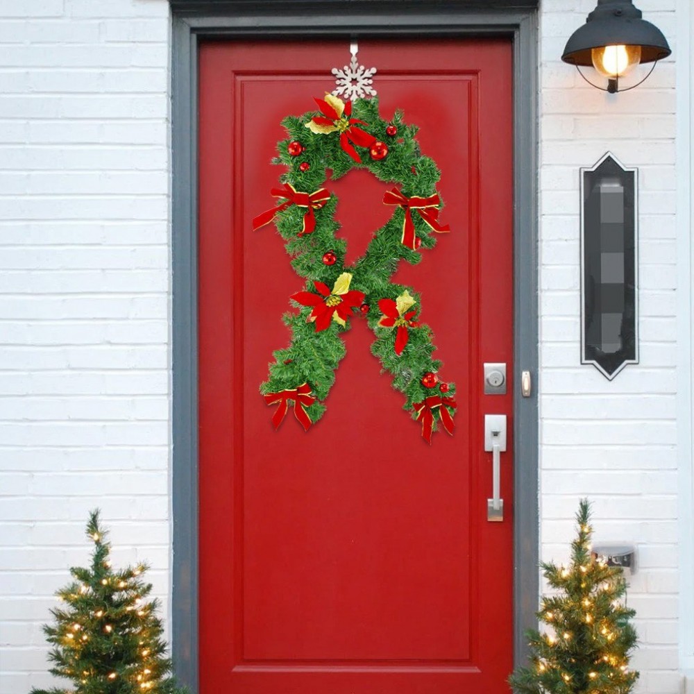 326608 Couronne de Noël pour porte avec nœuds...