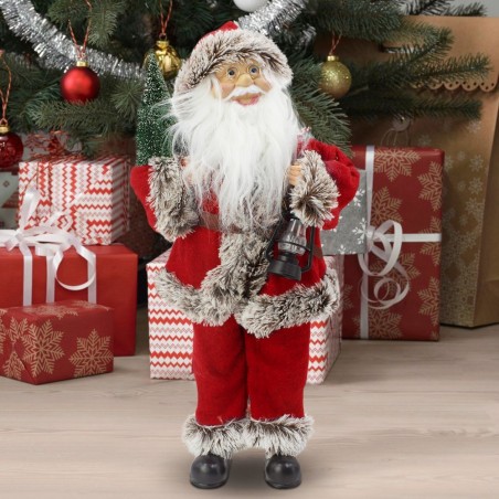 103235 Père Noël avec arbre lanterne son et mouvement 45 cm mécanisme carillon