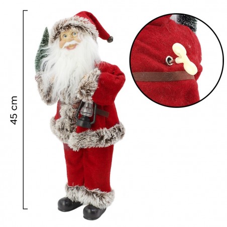 103235 Père Noël avec arbre lanterne son et mouvement 45 cm mécanisme carillon