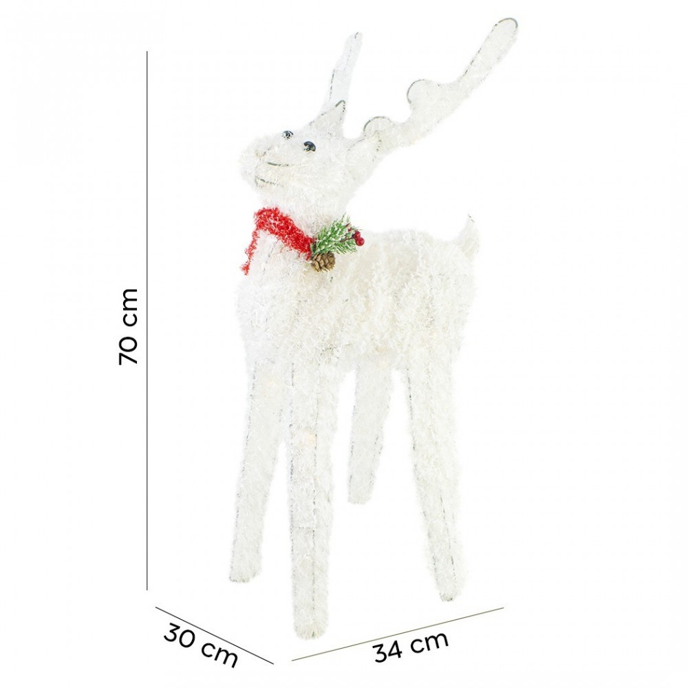 293030 Renne de Noël lumineux 70cm lumière LED...