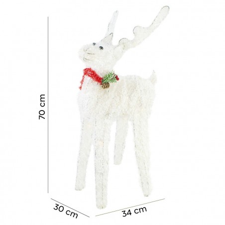 293030 Renne de Noël lumineux 70cm lumière LED avec piles décorations de Noël