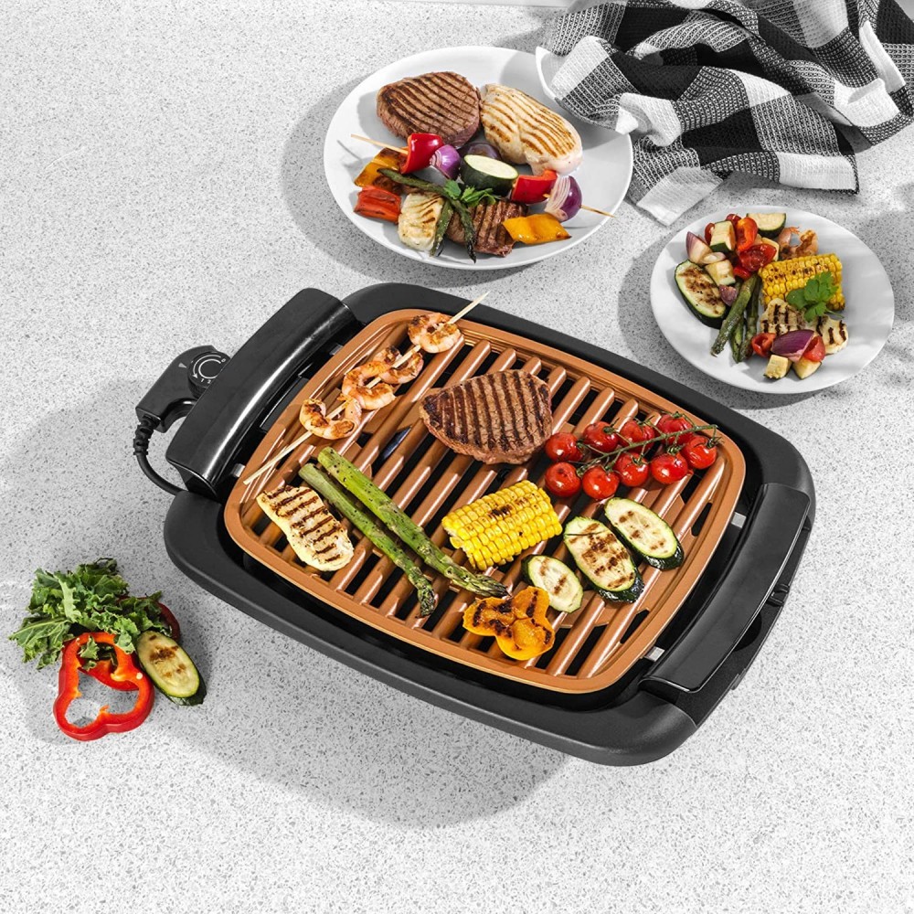 Barbecue électrique antiadhésif sans fumée...