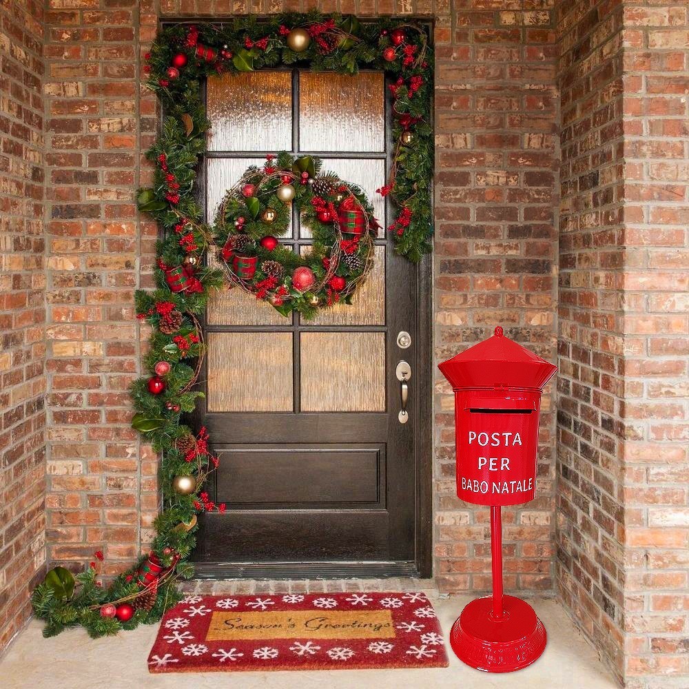 280035 Père Noël Boîte aux lettres ronde 80cm...